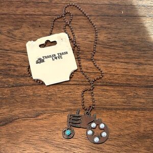 Trailer Trash Live Brown Necklace with Charms